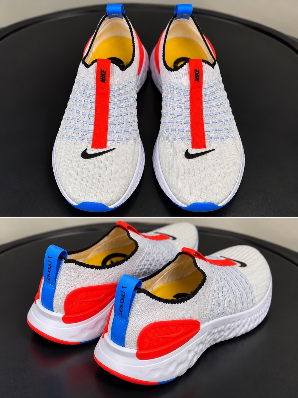 Nike Women’s Slip-On Athletic Shoes - White with Red & Blue Accents